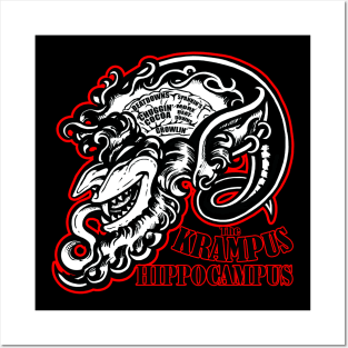 The Krampus Brain - Krampus Hippocampus - Red Outlined Version Posters and Art